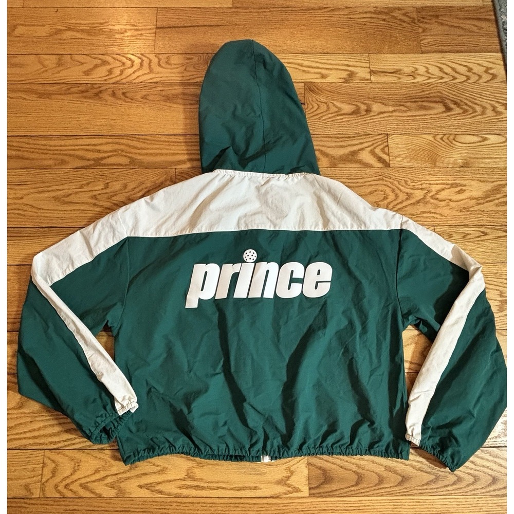 PRINCE Pickleball Windbreaker Jacket Cropped Hooded Full Zip Womens Sz XL